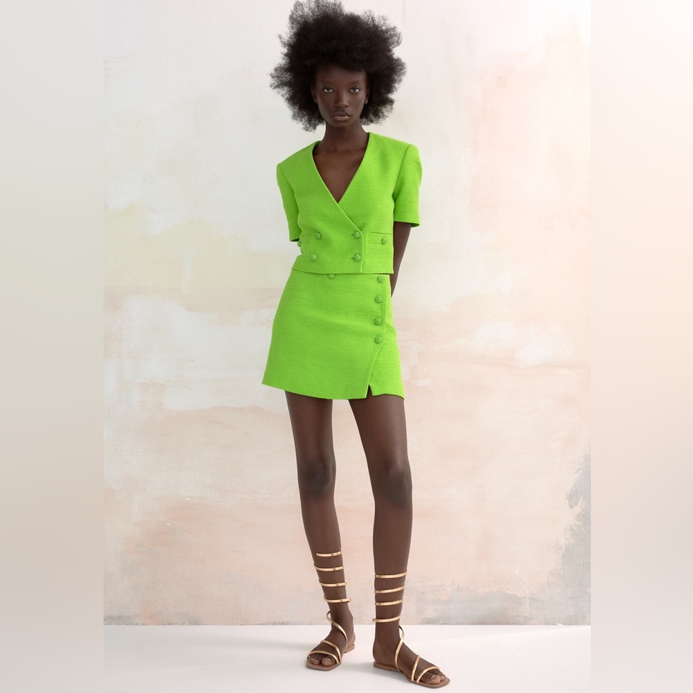 Zara Textured Button Mini Skirt - Picture 11 of 11